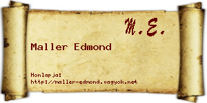 Maller Edmond névjegykártya